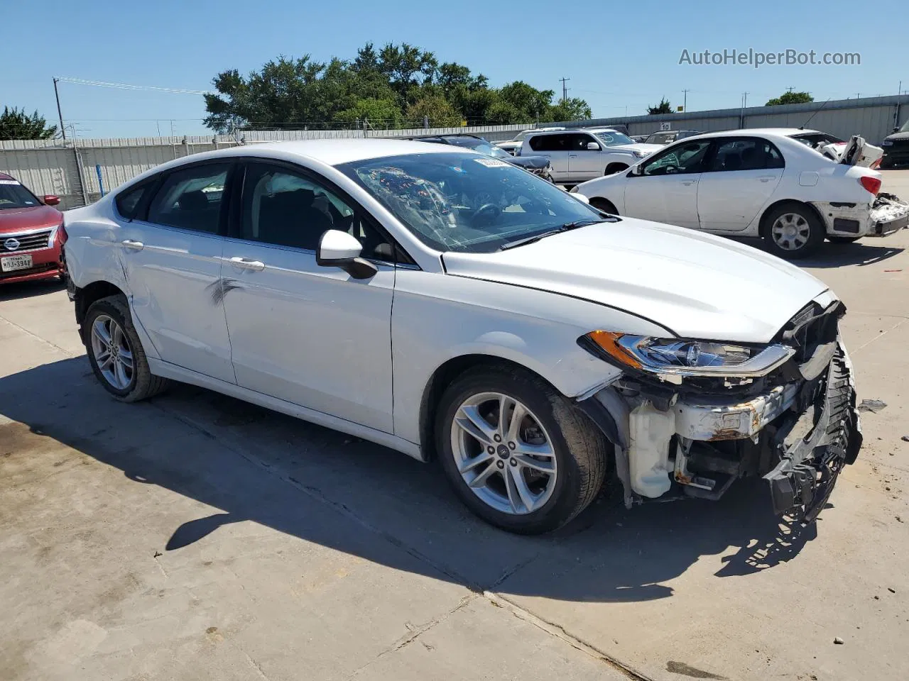 2018 Ford Fusion Se White vin: 3FA6P0H75JR272641