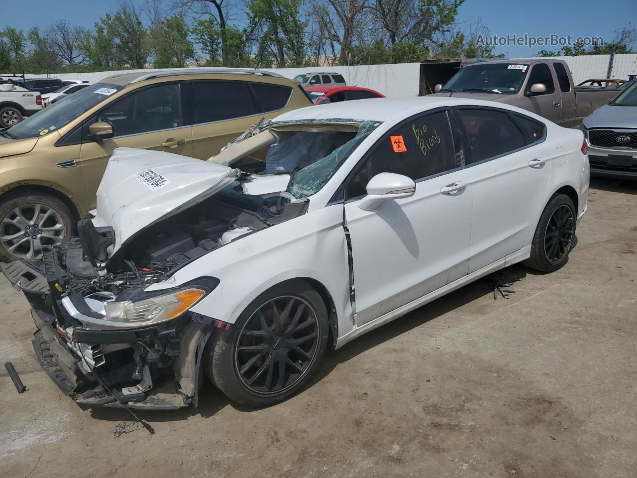 2013 Ford Fusion Se White vin: 3FA6P0H76DR142288