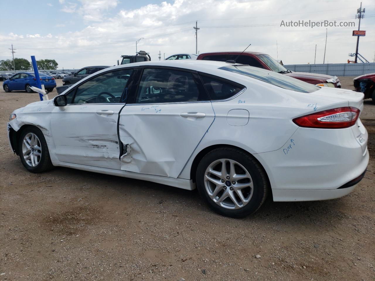 2013 Ford Fusion Se White vin: 3FA6P0H76DR204580