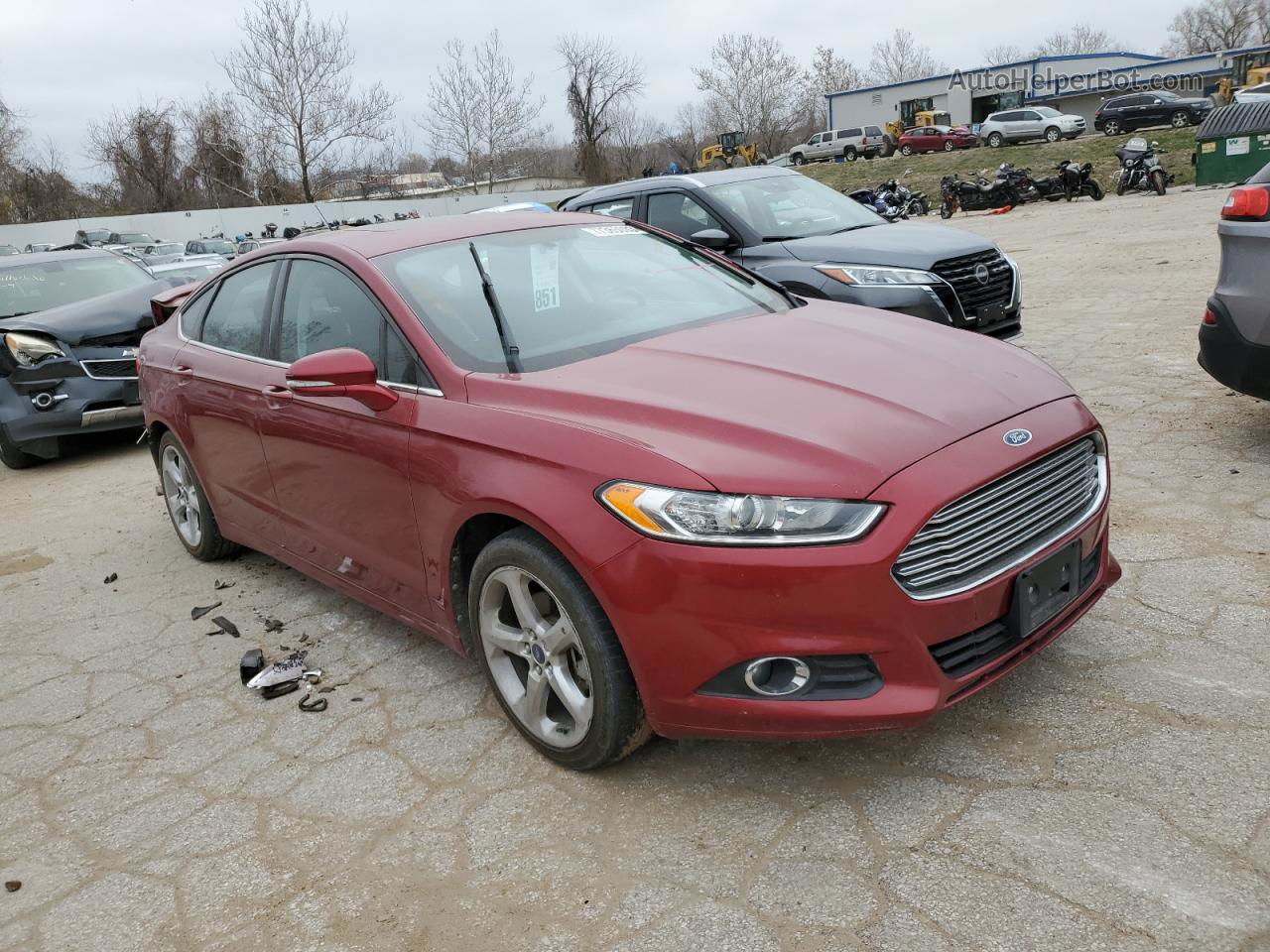 2013 Ford Fusion Se Red vin: 3FA6P0H76DR248286