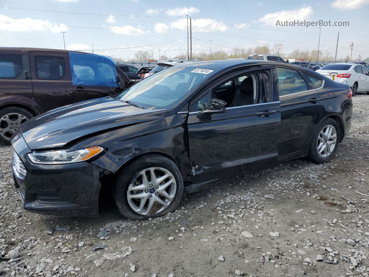 2015 Ford Fusion Se Black vin: 3FA6P0H76FR129933