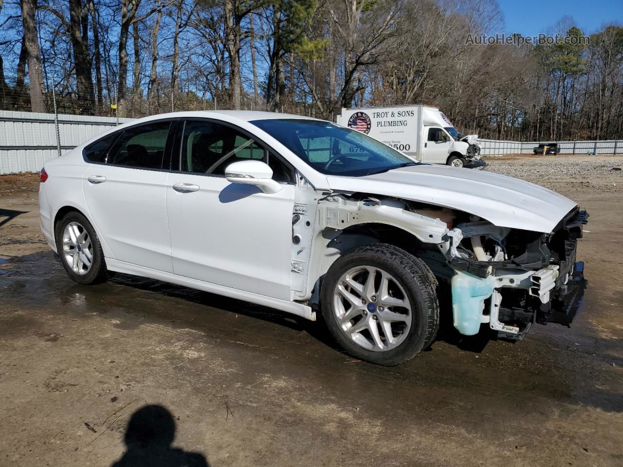 2016 Ford Fusion Se White vin: 3FA6P0H76GR374958