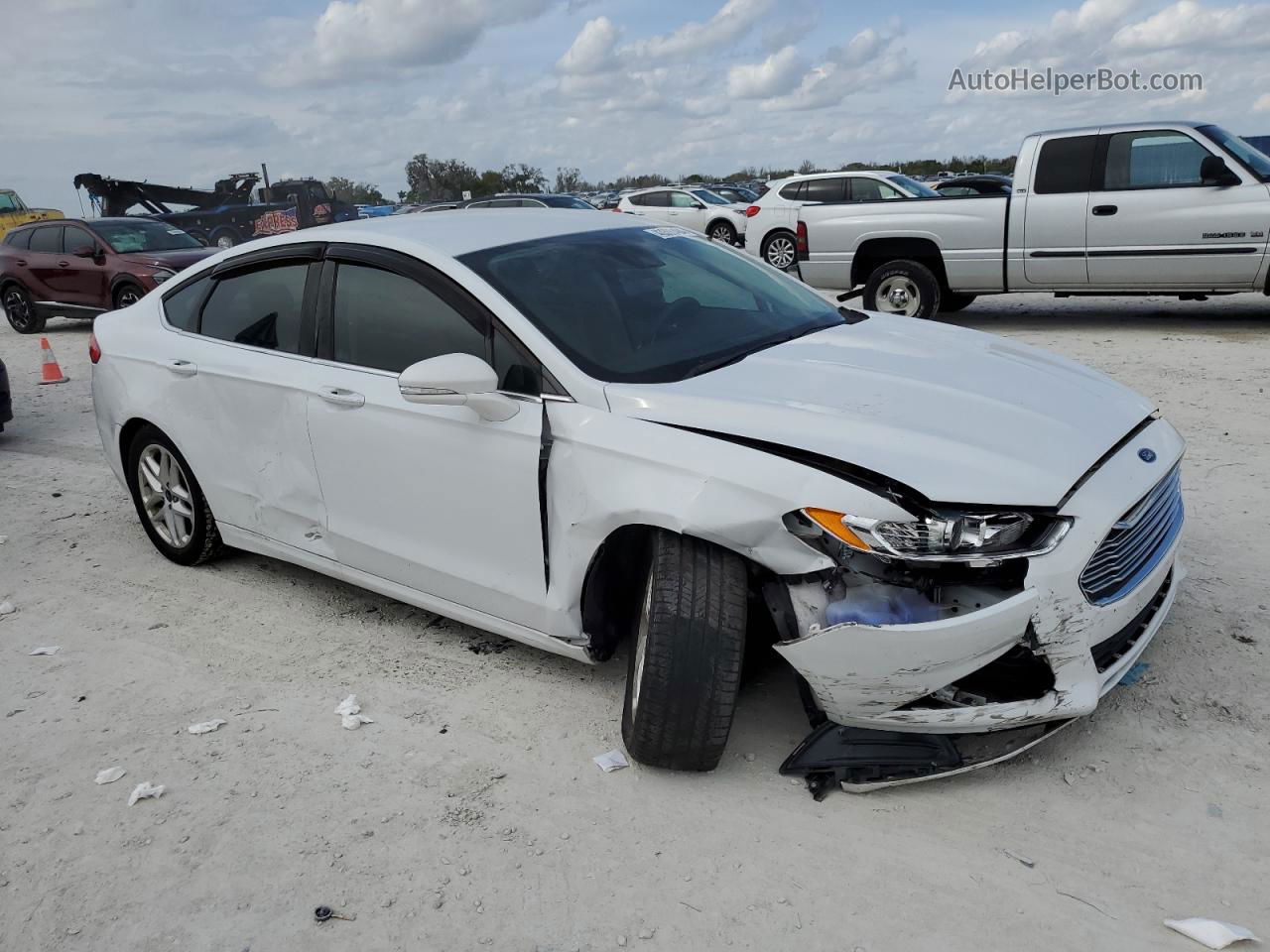 2016 Ford Fusion Se White vin: 3FA6P0H76GR388701