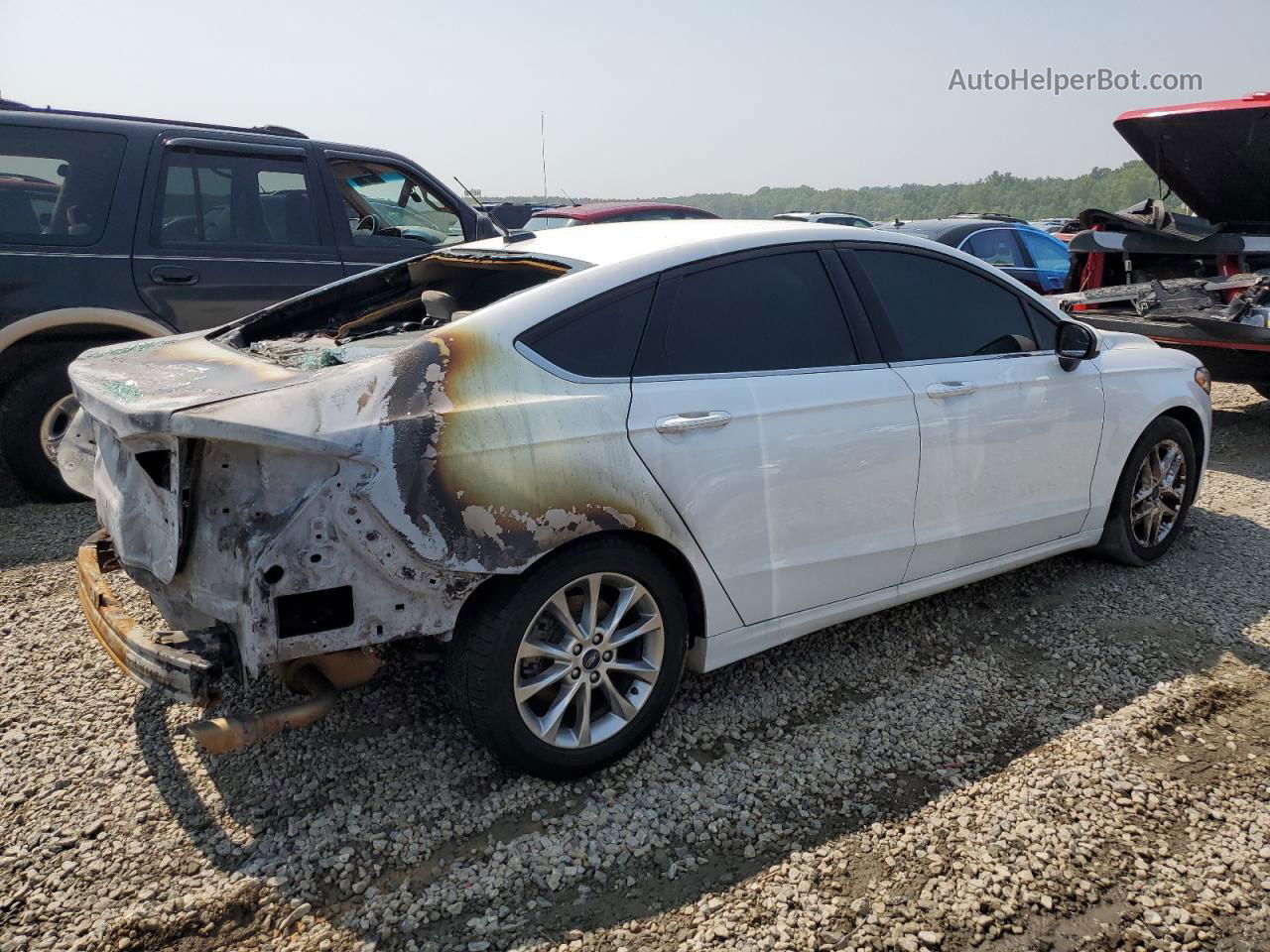 2017 Ford Fusion Se White vin: 3FA6P0H76HR224432