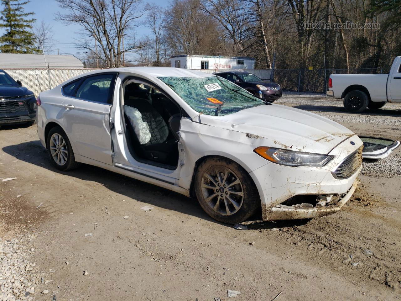 2017 Ford Fusion Se White vin: 3FA6P0H76HR394337