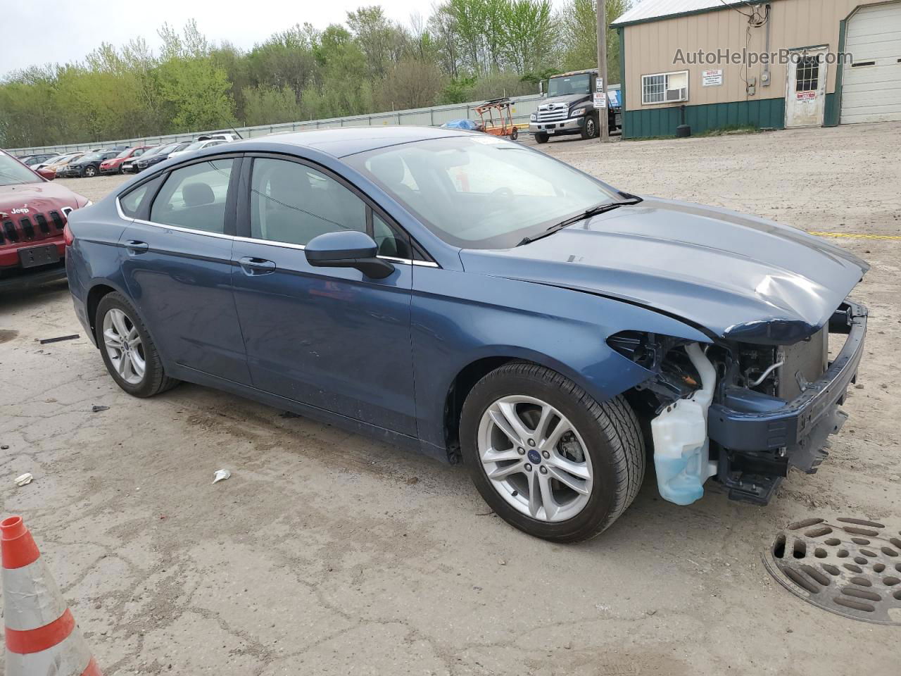 2018 Ford Fusion Se Blue vin: 3FA6P0H76JR166389