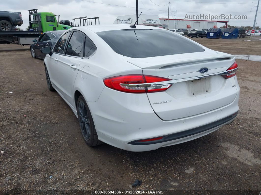 2018 Ford Fusion Se White vin: 3FA6P0H76JR191339