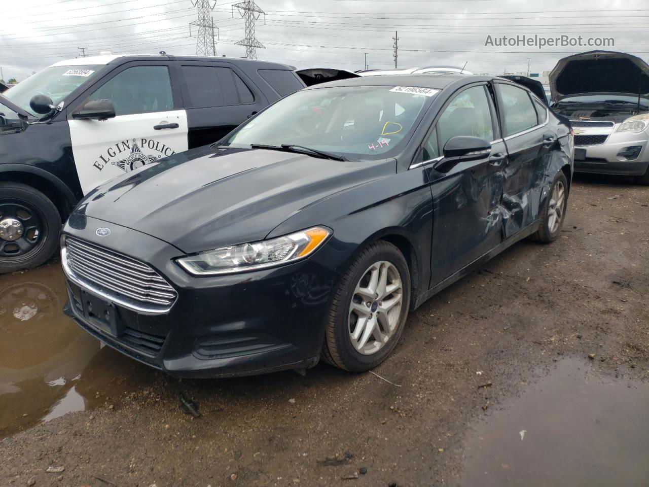 2014 Ford Fusion Se Черный vin: 3FA6P0H77ER351282