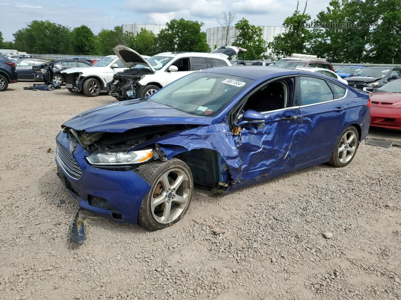 2015 Ford Fusion Se Blue vin: 3FA6P0H77FR300057