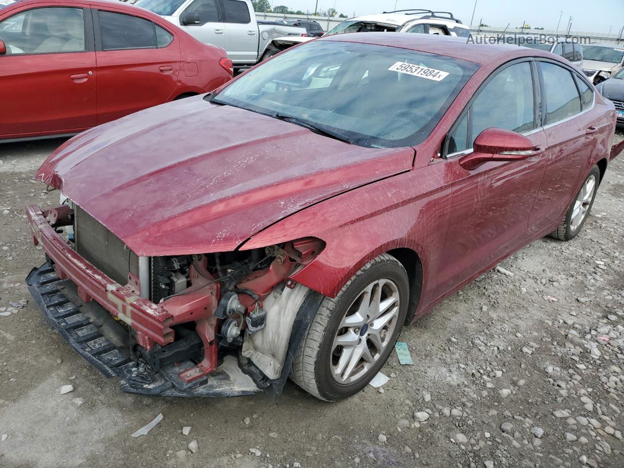 2016 Ford Fusion Se Red vin: 3FA6P0H77GR148881