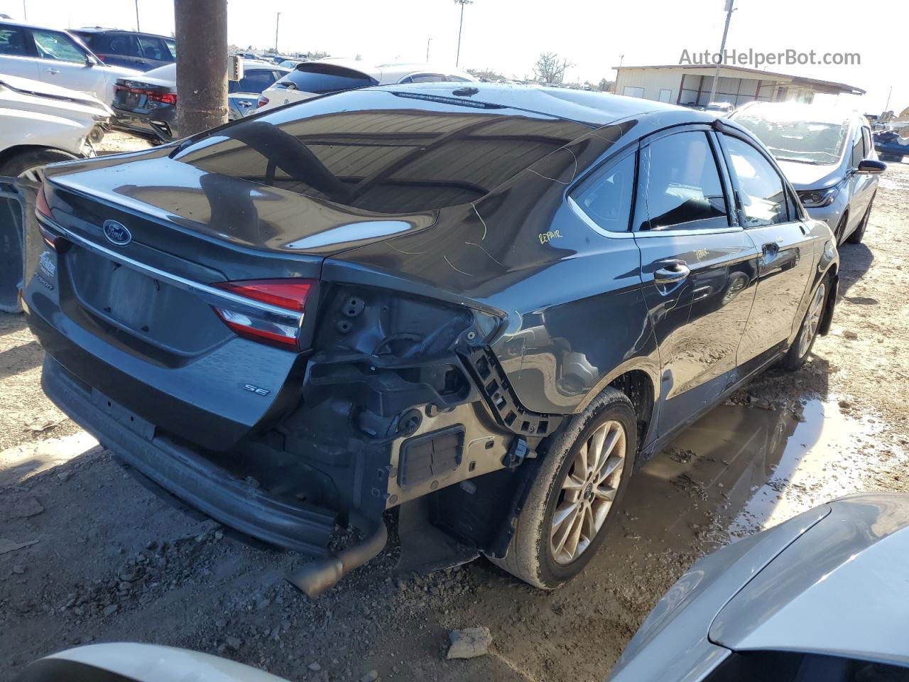 2017 Ford Fusion Se Gray vin: 3FA6P0H77HR335264