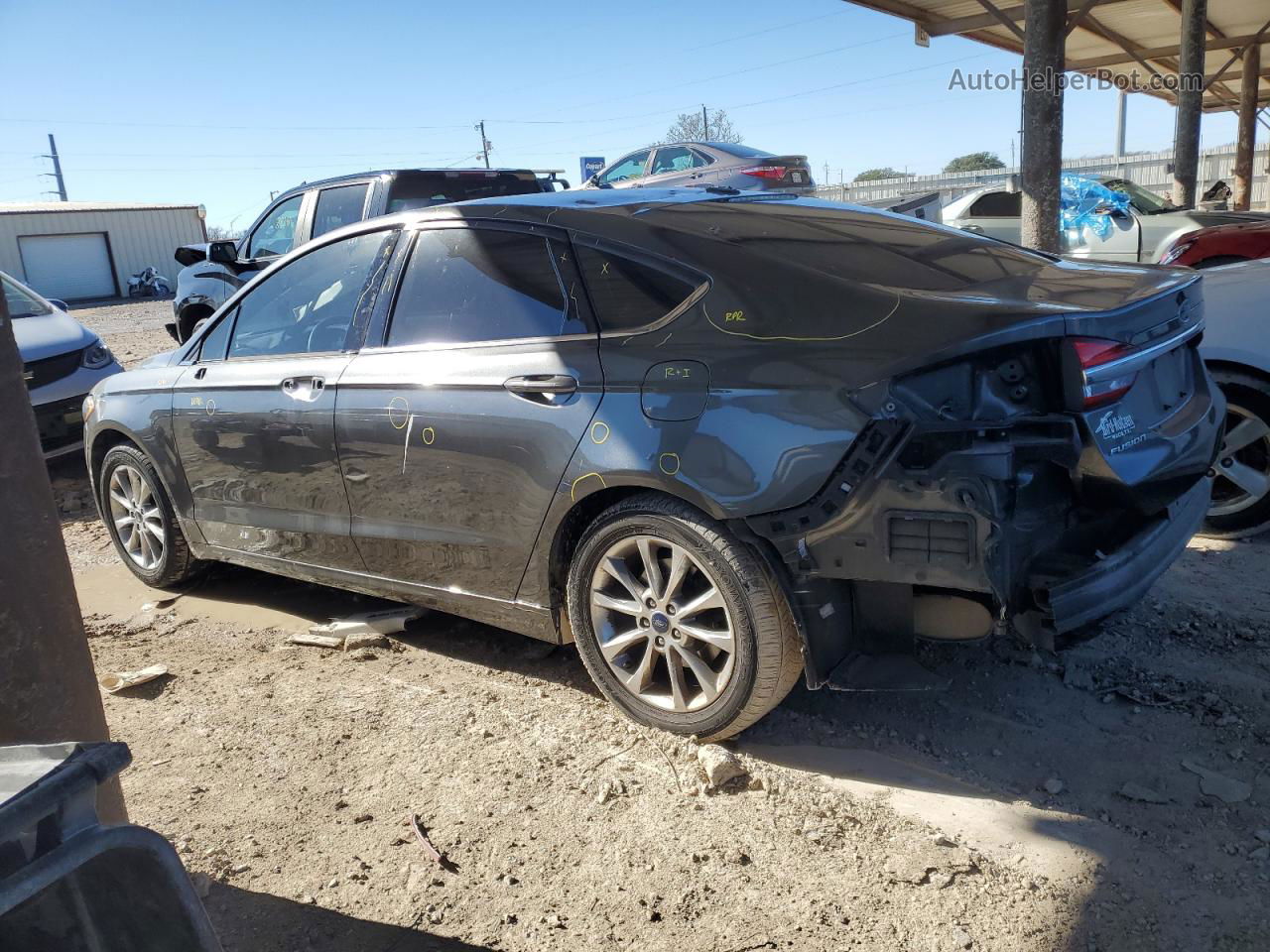 2017 Ford Fusion Se Gray vin: 3FA6P0H77HR335264