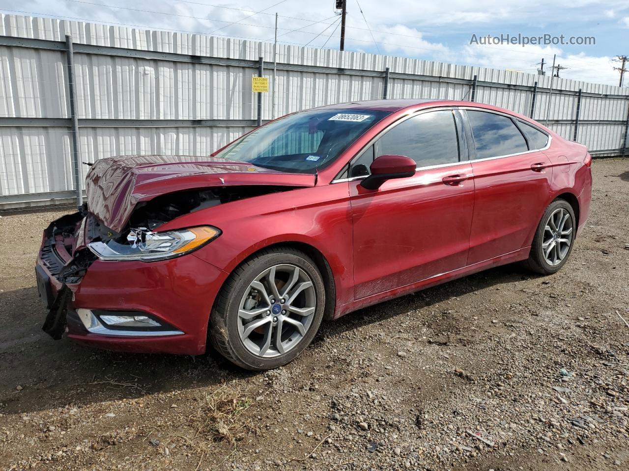 2017 Ford Fusion Se Red vin: 3FA6P0H77HR413140