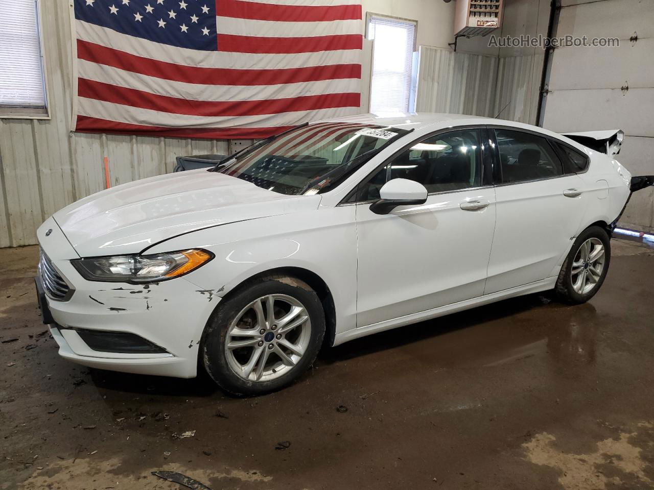 2018 Ford Fusion Se White vin: 3FA6P0H77JR195108