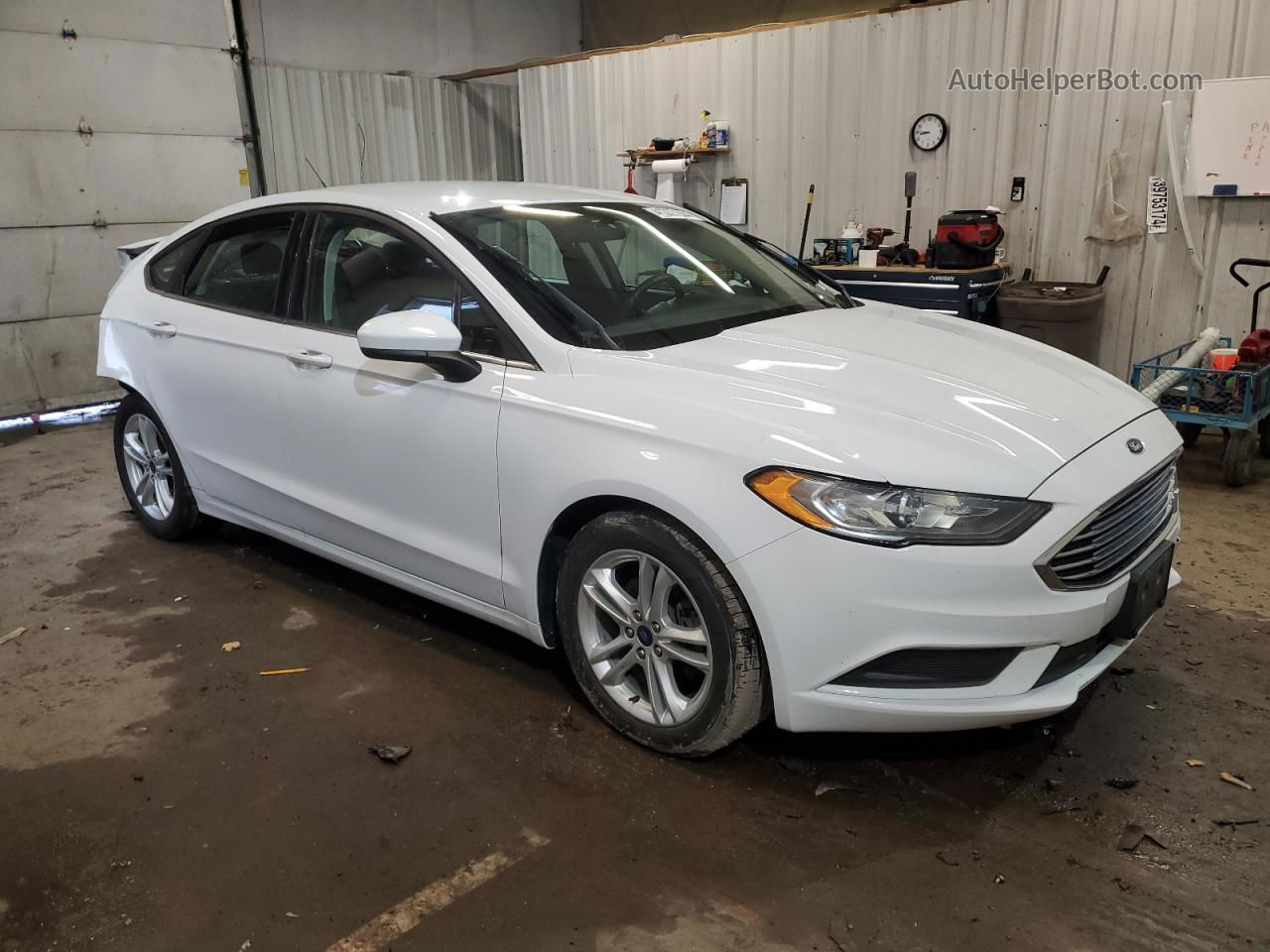 2018 Ford Fusion Se White vin: 3FA6P0H77JR195108