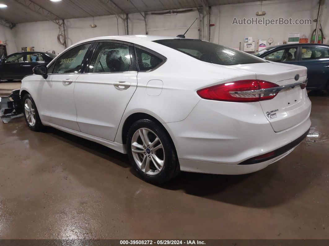 2018 Ford Fusion Se White vin: 3FA6P0H77JR250138