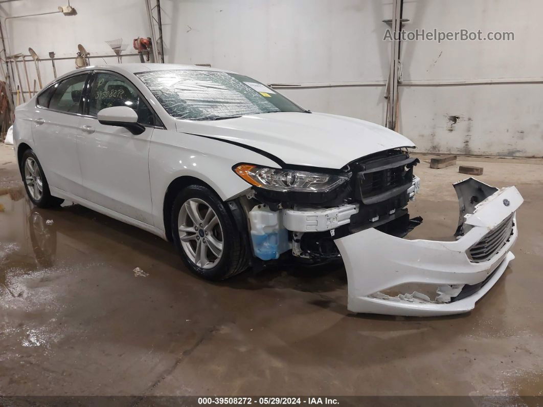 2018 Ford Fusion Se White vin: 3FA6P0H77JR250138