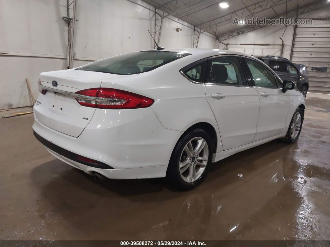 2018 Ford Fusion Se White vin: 3FA6P0H77JR250138