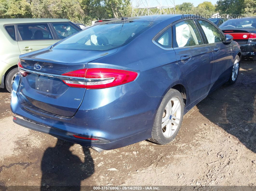 2018 Ford Fusion Se Blue vin: 3FA6P0H78JR125715