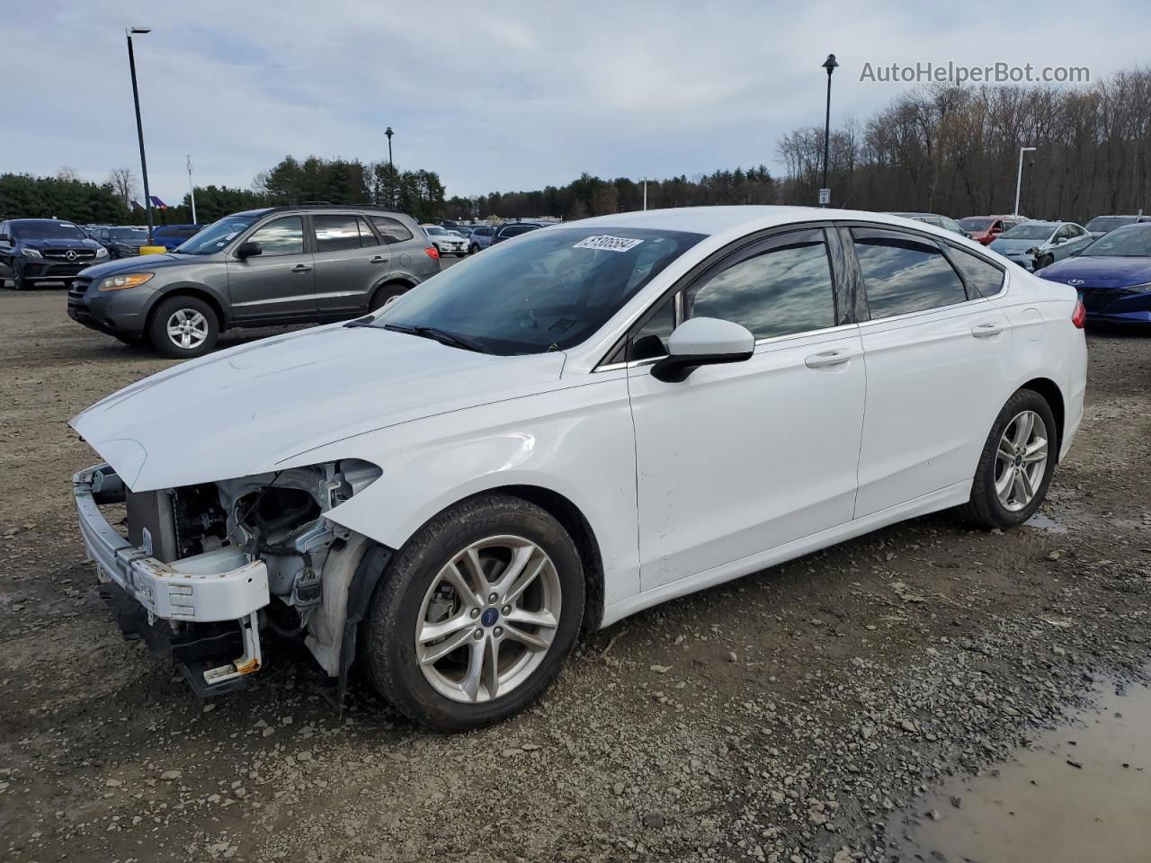 2018 Ford Fusion Se White vin: 3FA6P0H78JR146306