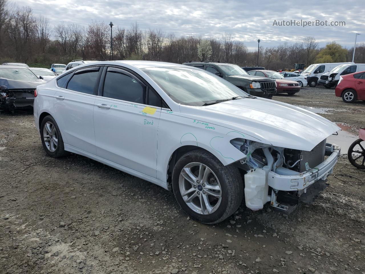 2018 Ford Fusion Se White vin: 3FA6P0H78JR146306