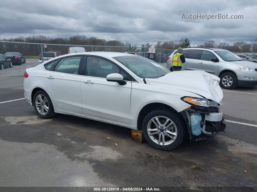 2018 Ford Fusion Se White vin: 3FA6P0H78JR156866