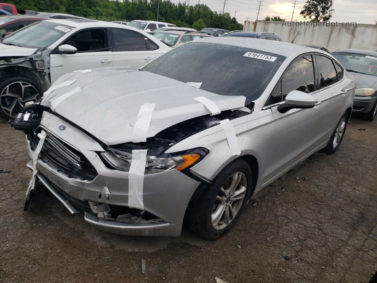 2018 Ford Fusion Se Silver vin: 3FA6P0H78JR196574