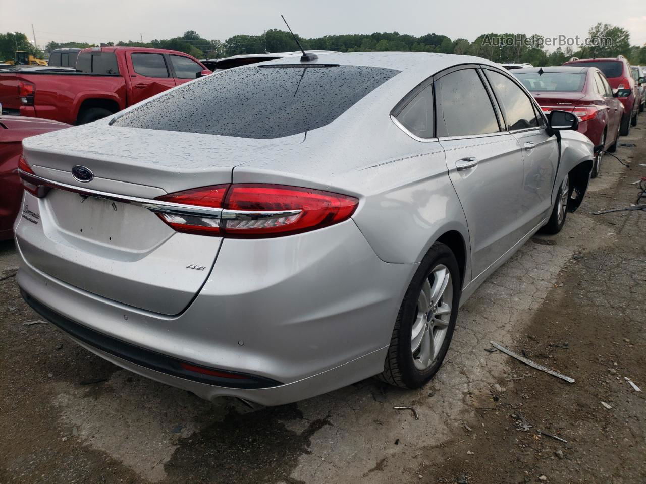 2018 Ford Fusion Se Silver vin: 3FA6P0H78JR196574