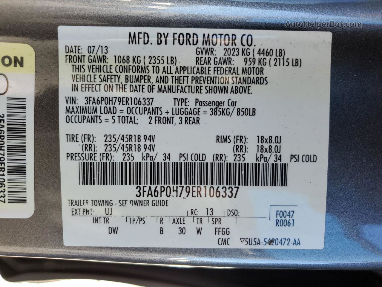 2014 Ford Fusion Se Gray vin: 3FA6P0H79ER106337