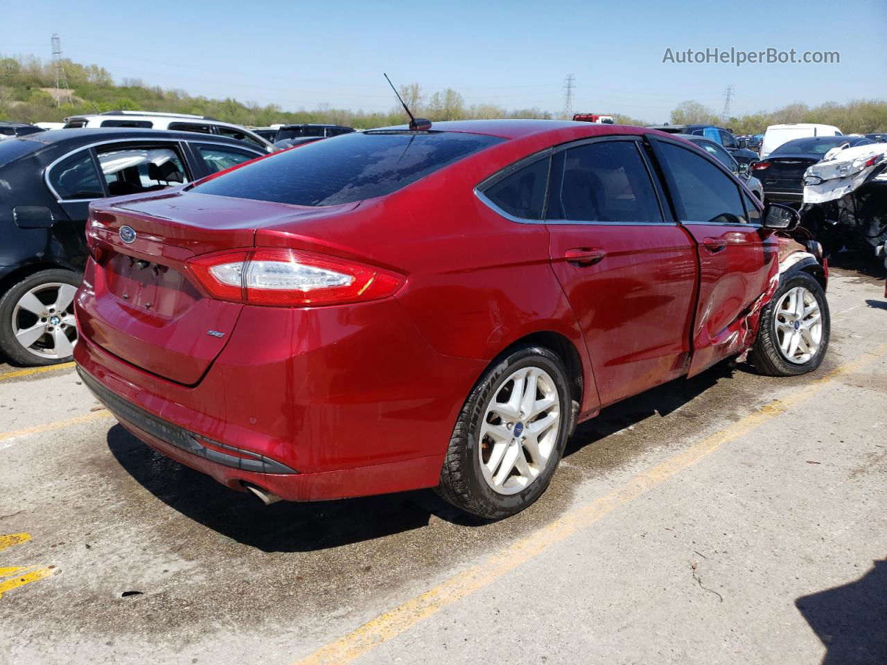 2016 Ford Fusion Se Red vin: 3FA6P0H79GR380141