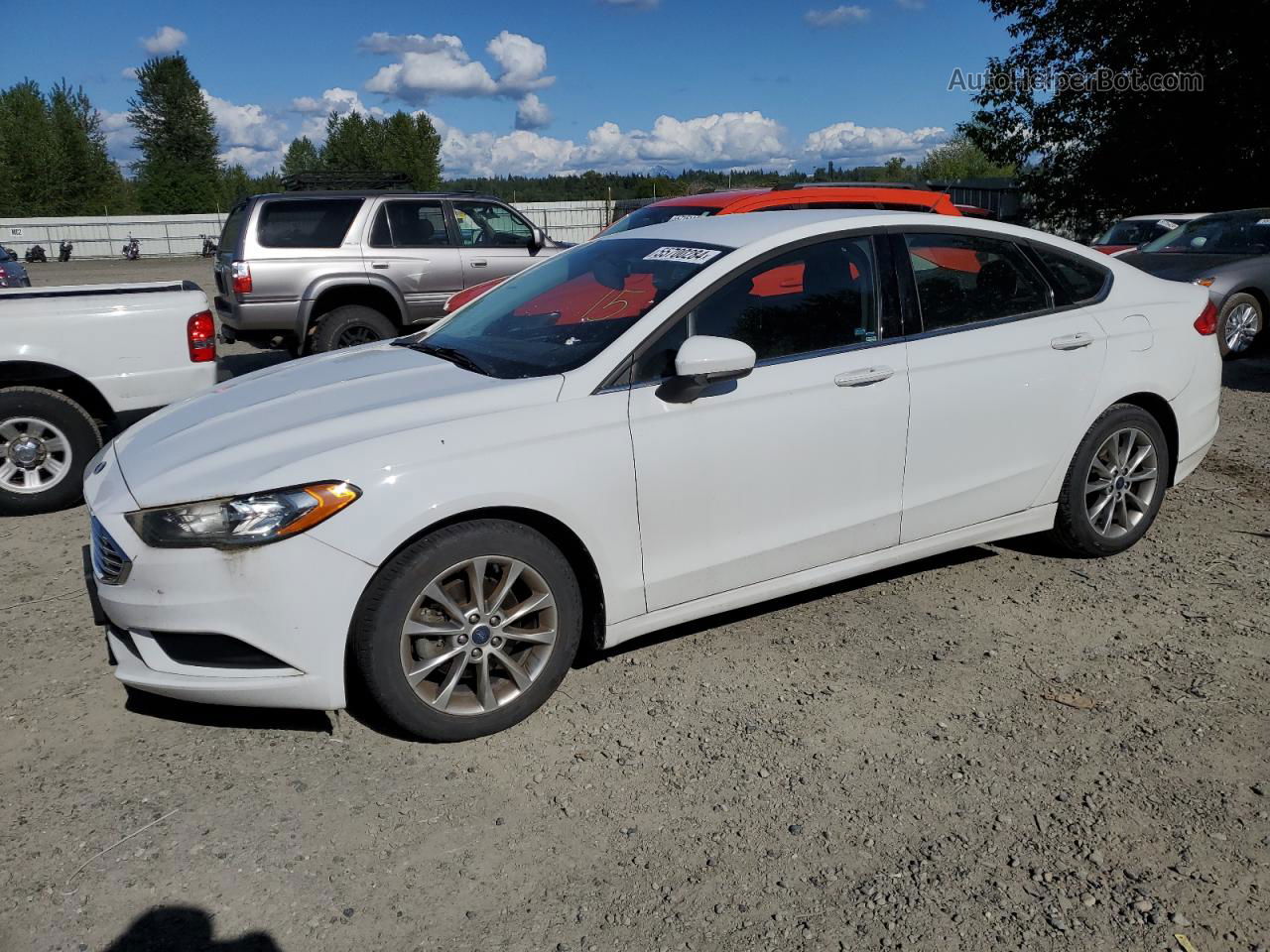 2017 Ford Fusion Se White vin: 3FA6P0H79HR359520