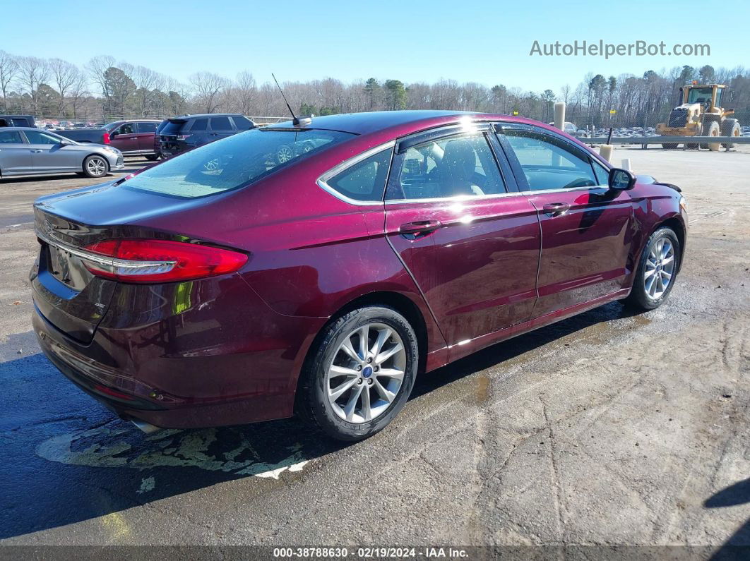 2017 Ford Fusion Se Burgundy vin: 3FA6P0H79HR391447