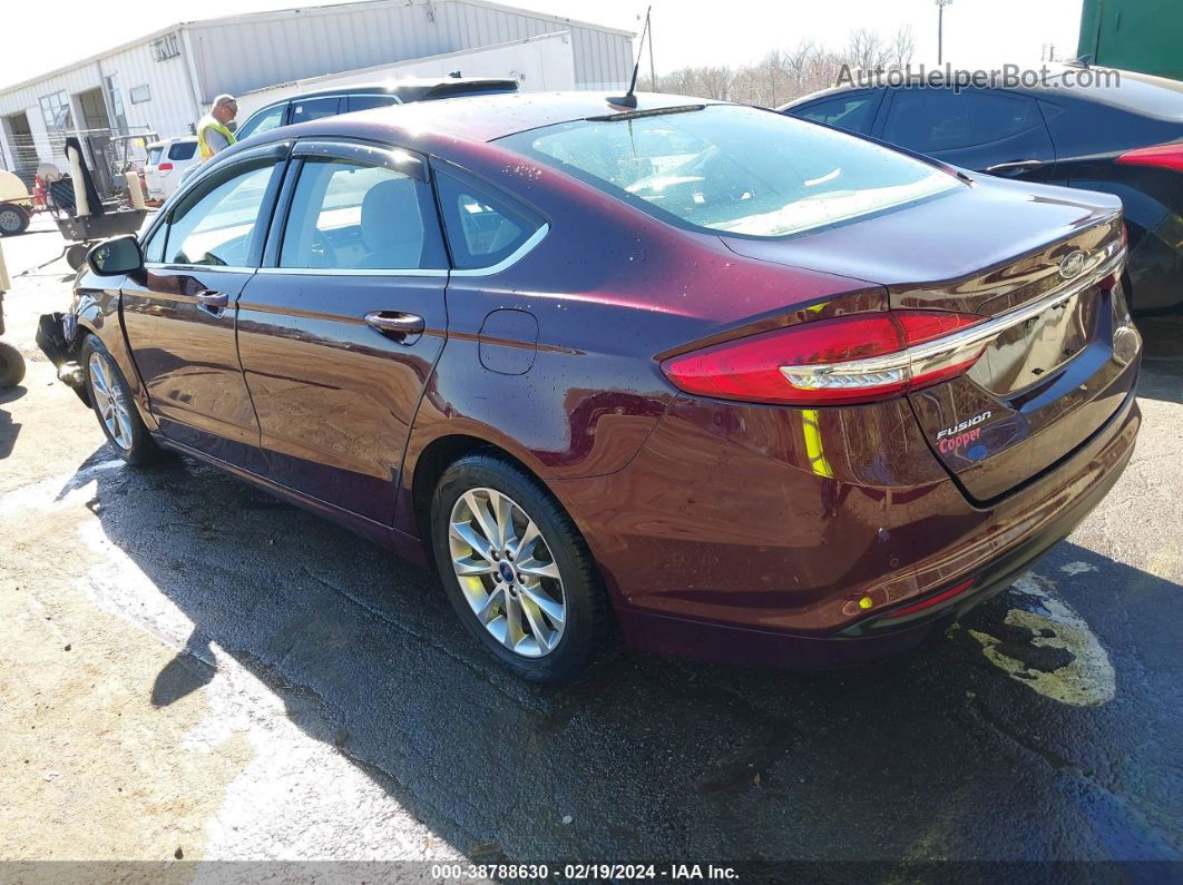 2017 Ford Fusion Se Burgundy vin: 3FA6P0H79HR391447