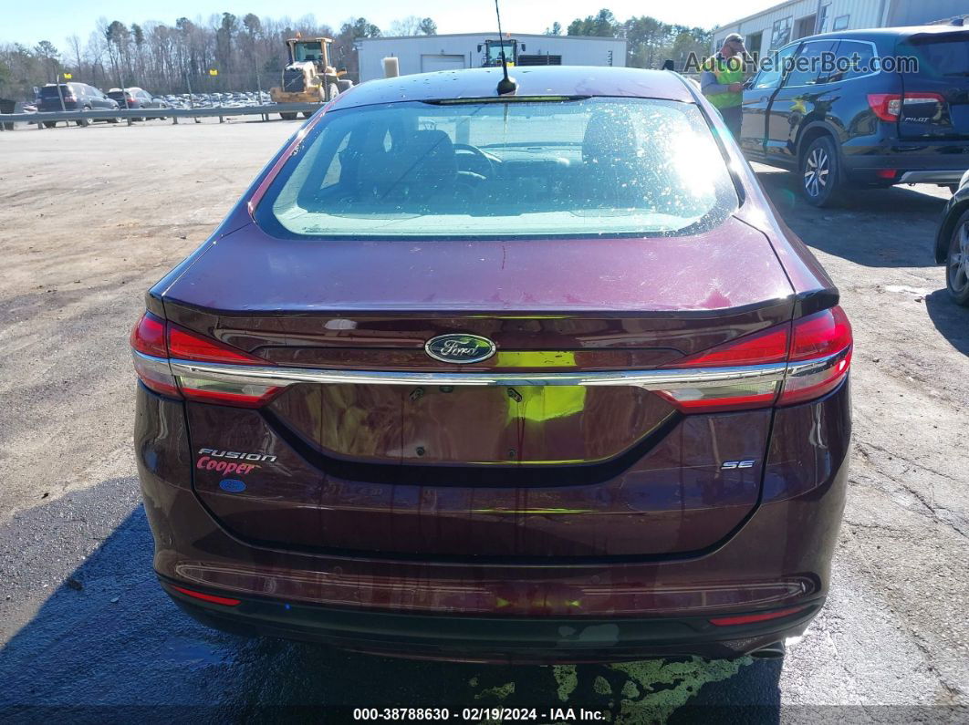 2017 Ford Fusion Se Burgundy vin: 3FA6P0H79HR391447