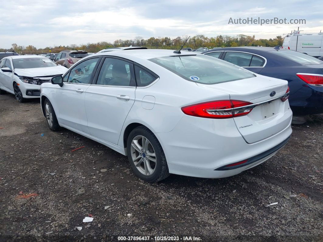 2018 Ford Fusion Se White vin: 3FA6P0H79JR111693