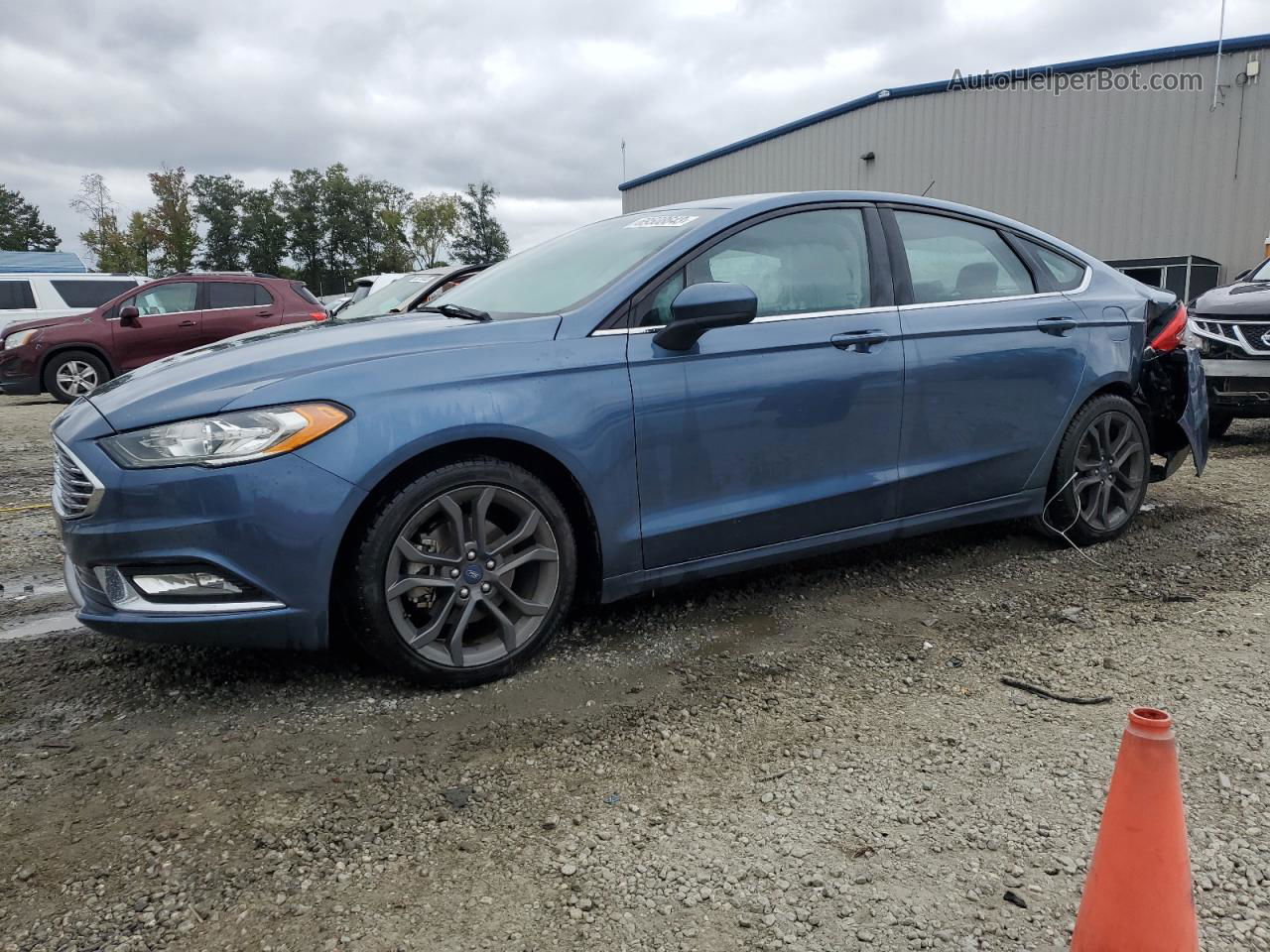 2018 Ford Fusion Se Blue vin: 3FA6P0H79JR160148