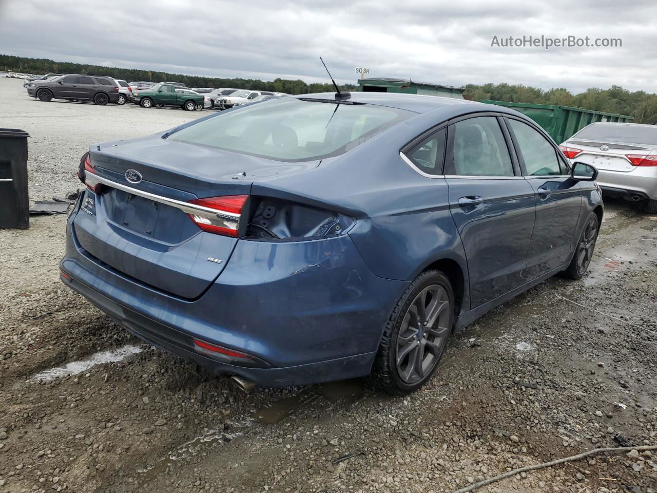 2018 Ford Fusion Se Blue vin: 3FA6P0H79JR160148