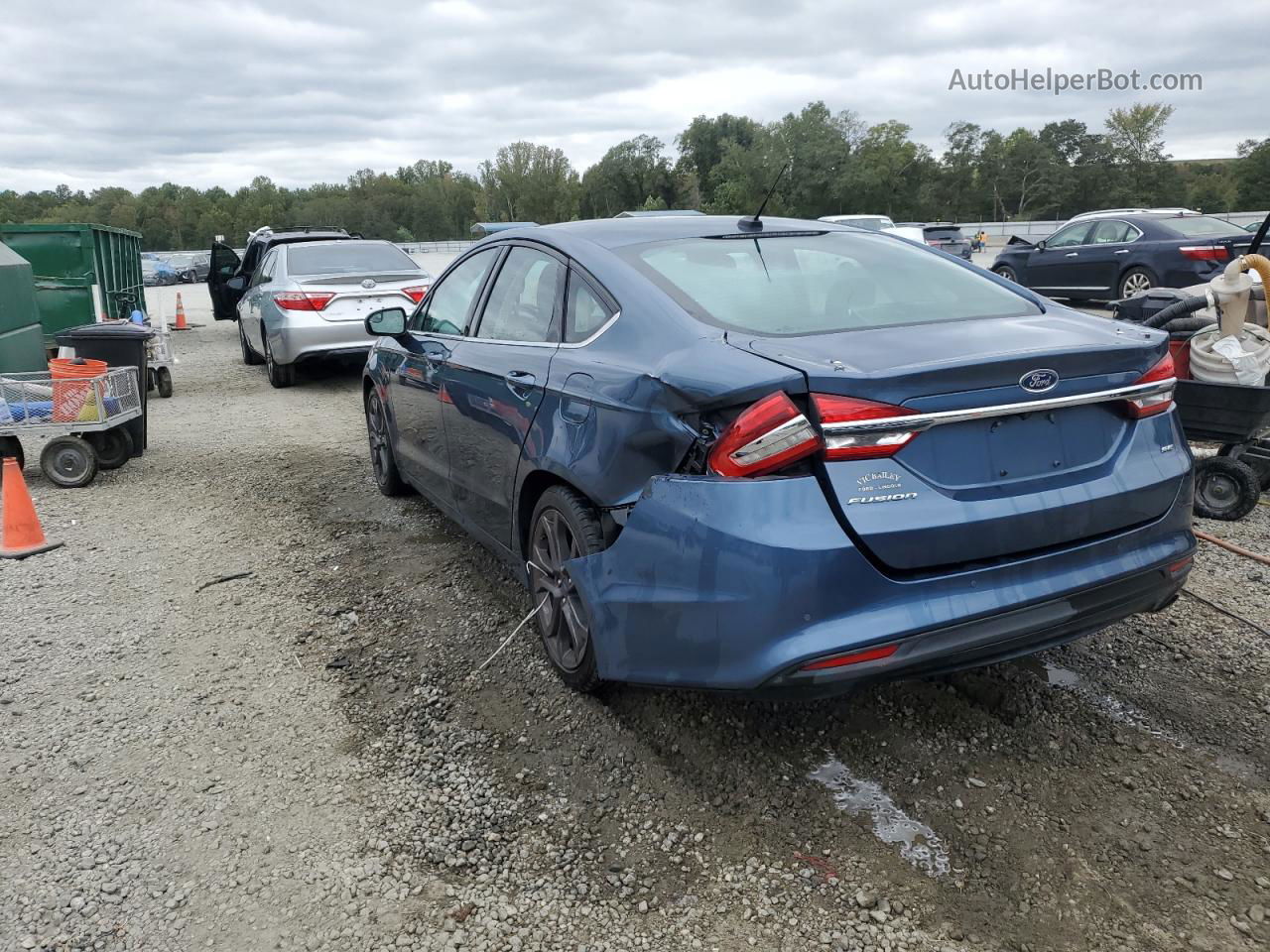 2018 Ford Fusion Se Blue vin: 3FA6P0H79JR160148