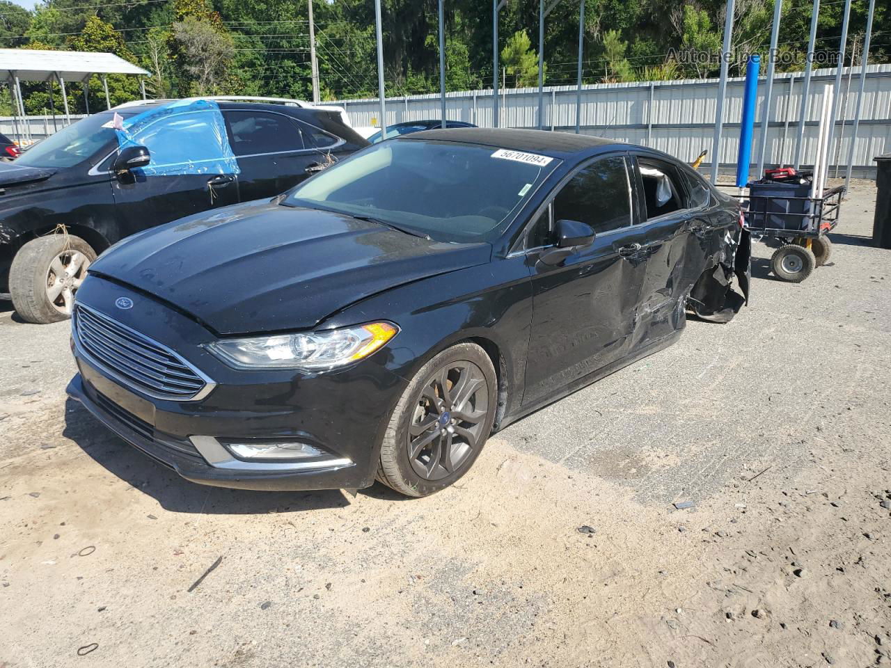 2018 Ford Fusion Se Black vin: 3FA6P0H79JR190069