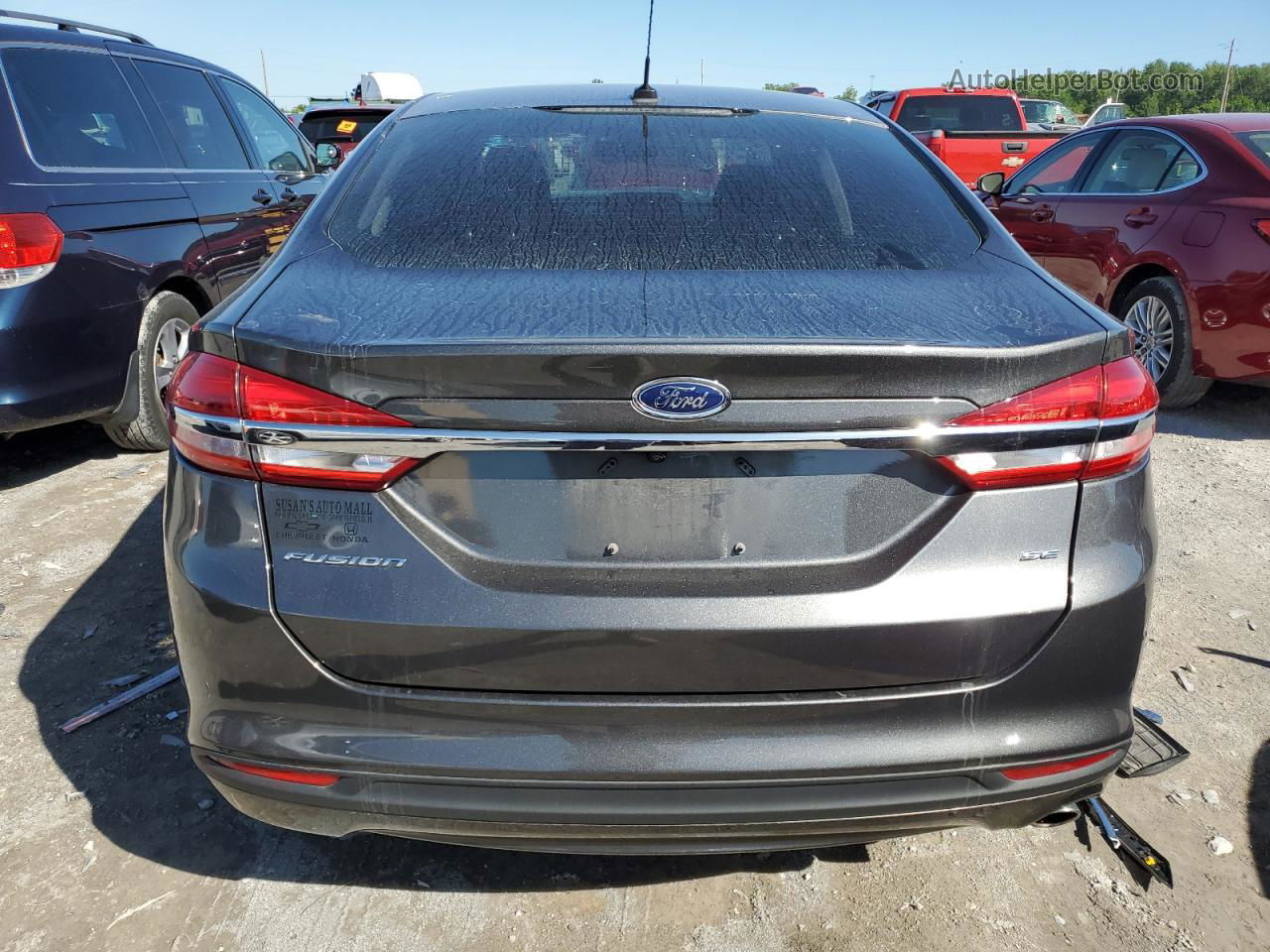 2018 Ford Fusion Se Gray vin: 3FA6P0H79JR192761