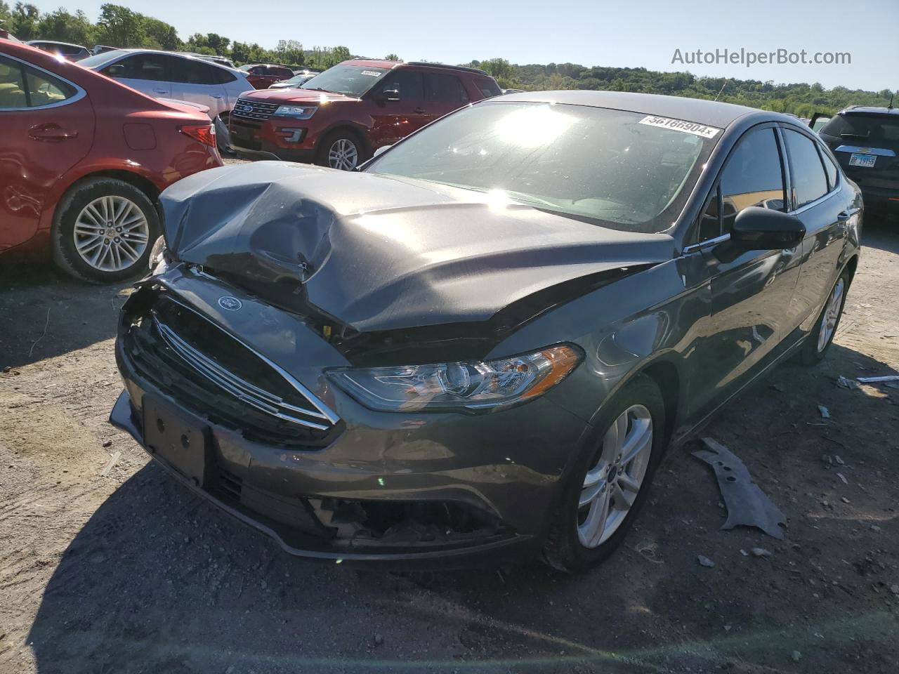 2018 Ford Fusion Se Gray vin: 3FA6P0H79JR192761