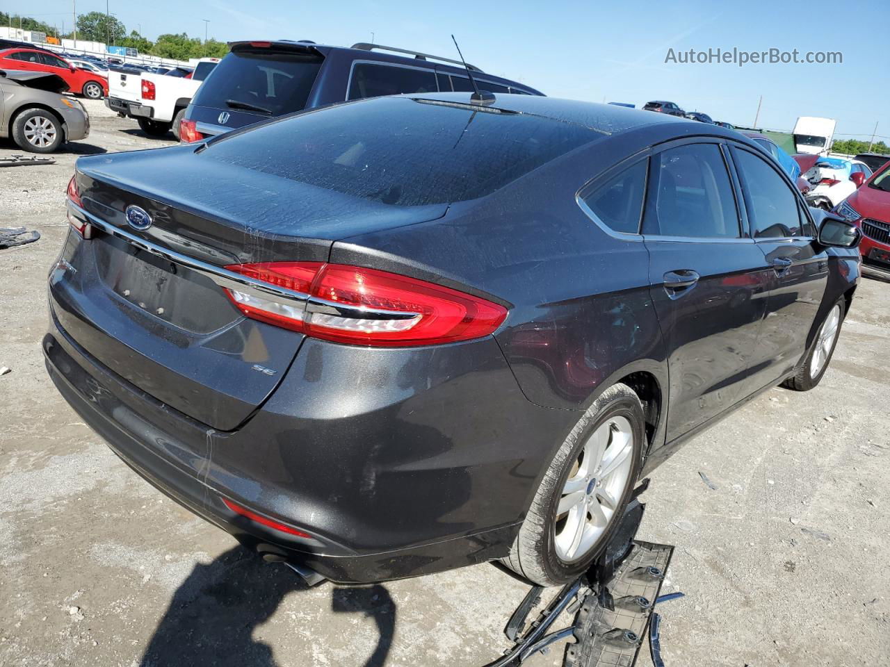 2018 Ford Fusion Se Gray vin: 3FA6P0H79JR192761