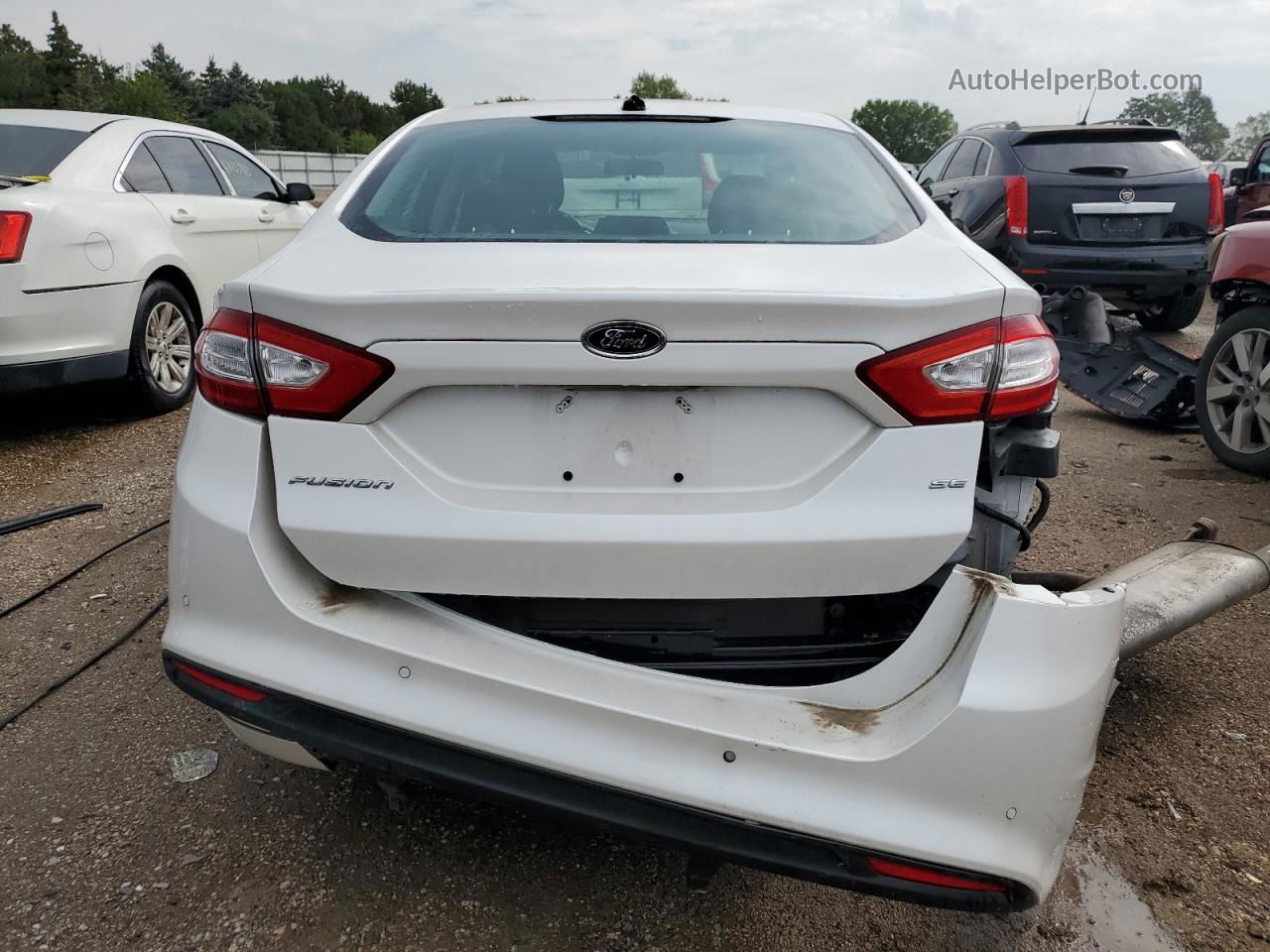 2013 Ford Fusion Se White vin: 3FA6P0H7XDR357592