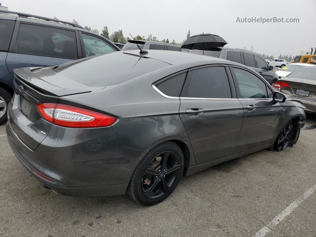 2016 Ford Fusion Se Gray vin: 3FA6P0H7XGR233259