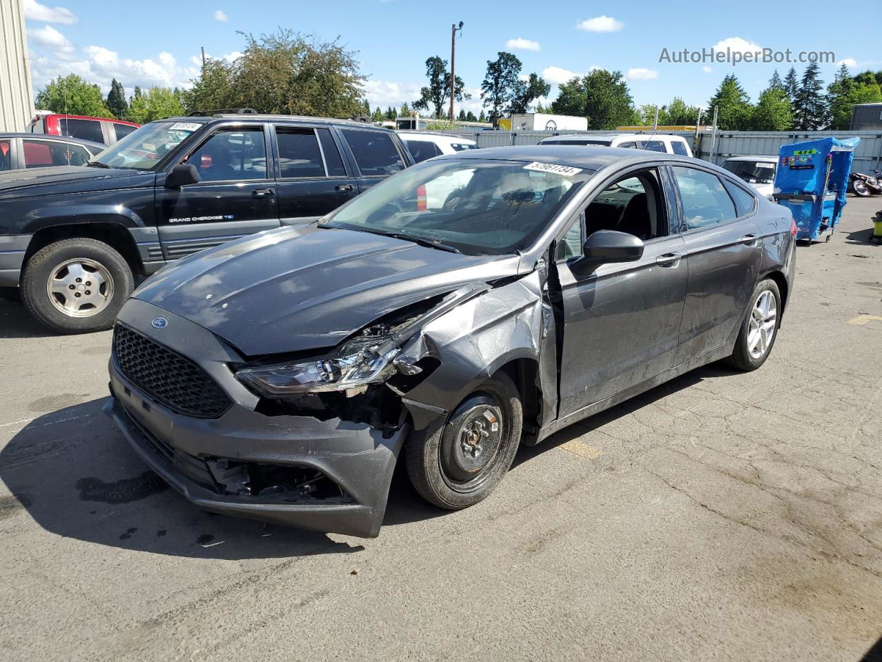 2017 Ford Fusion Se Gray vin: 3FA6P0H7XHR125984