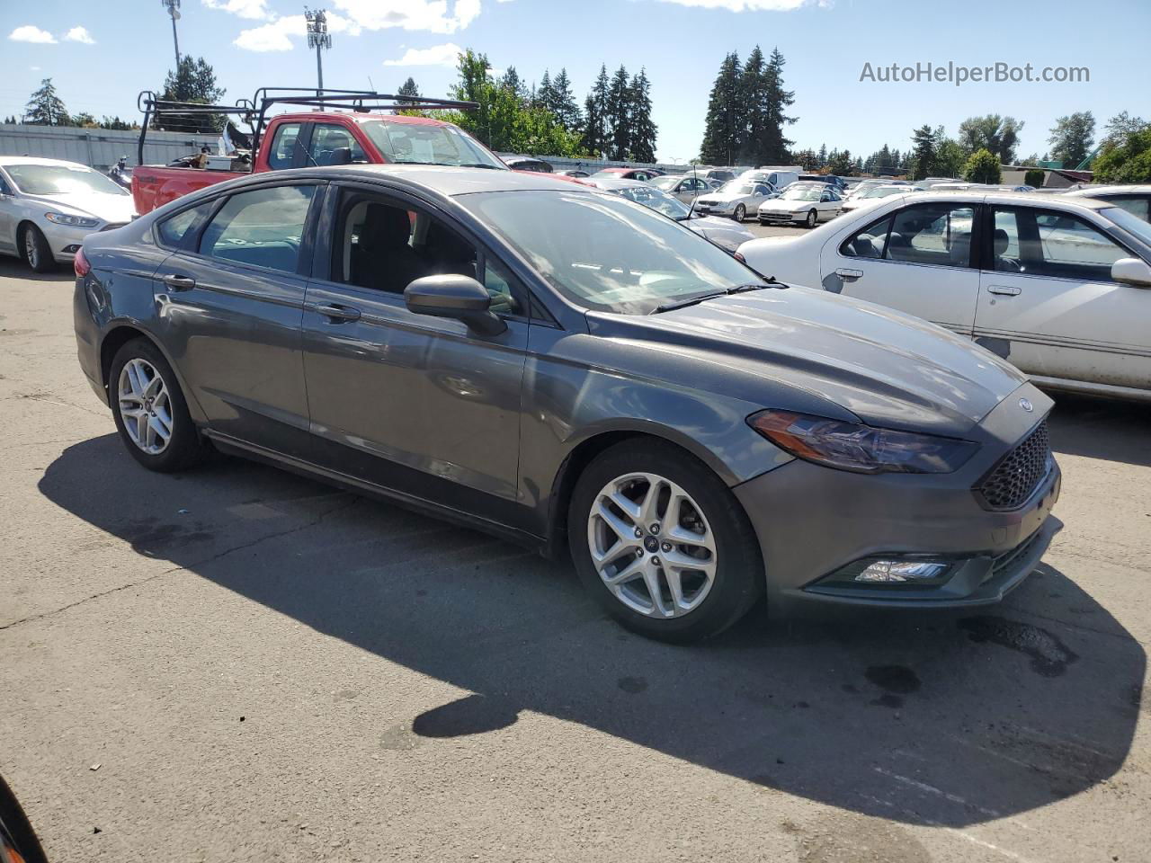 2017 Ford Fusion Se Gray vin: 3FA6P0H7XHR125984