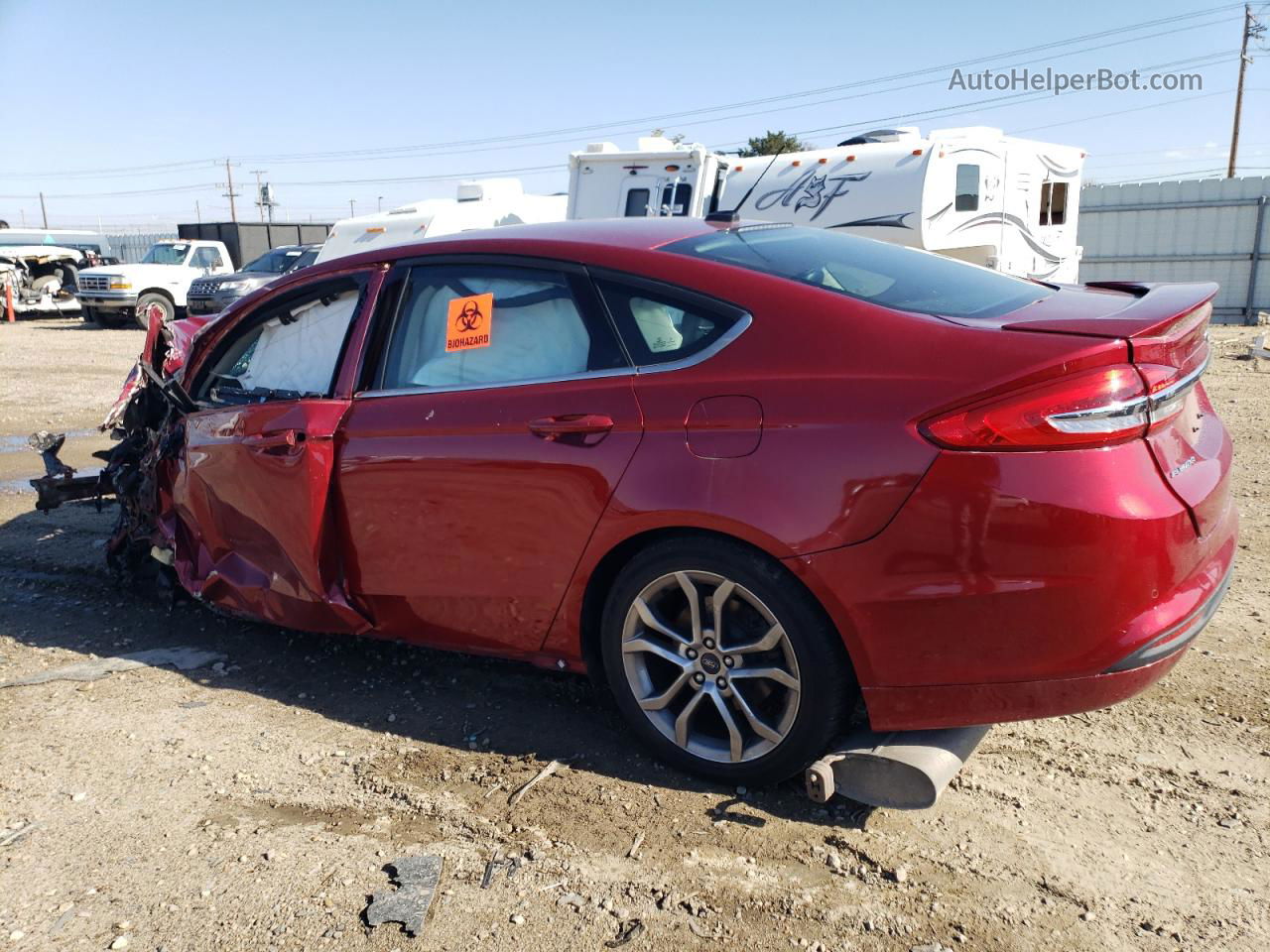 2017 Ford Fusion Se Красный vin: 3FA6P0H7XHR210632