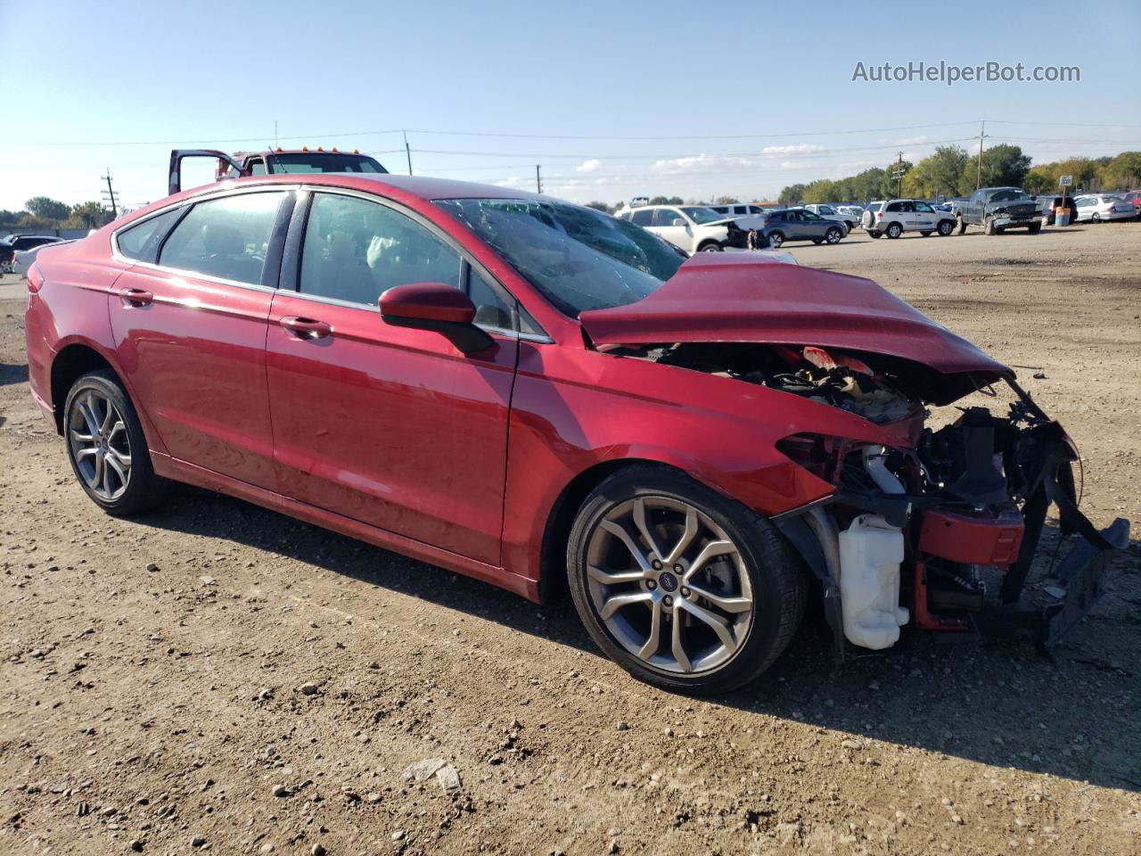 2017 Ford Fusion Se Красный vin: 3FA6P0H7XHR210632