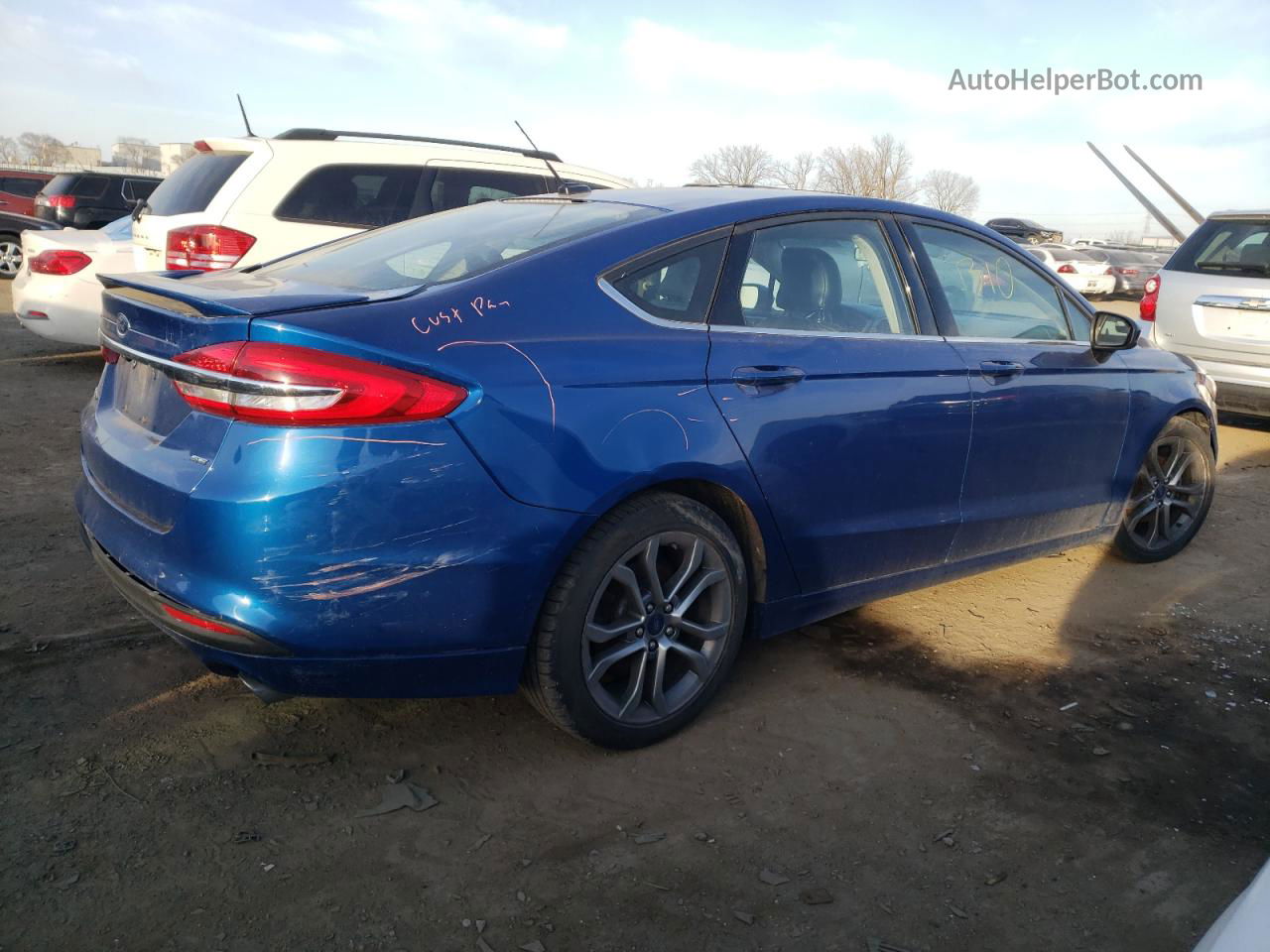 2017 Ford Fusion Se Blue vin: 3FA6P0H7XHR415061