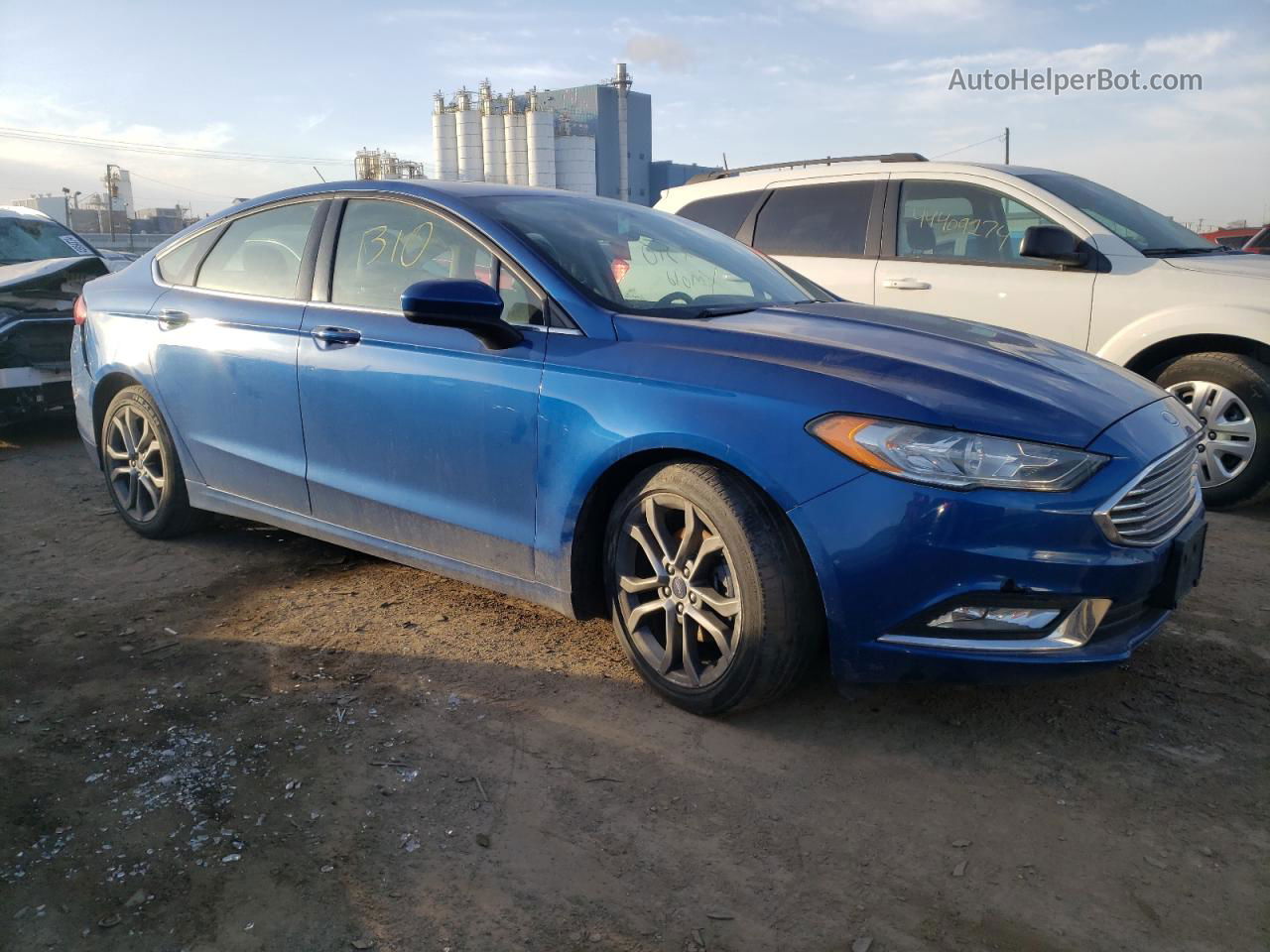 2017 Ford Fusion Se Blue vin: 3FA6P0H7XHR415061